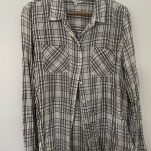 Plaid Button-Up Shirt
